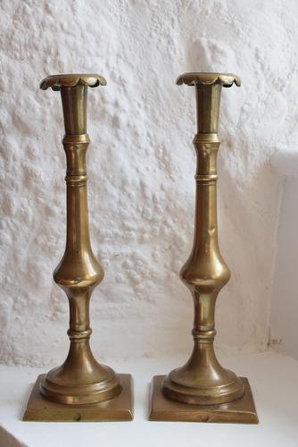 18th Century Georgian Brass Candlesticks (1 of 10)