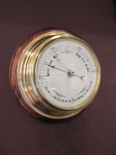 Antique Brass Bulkhead Marine Barometer (1 of 6) Antique Brass Bulkhead Marine Barometer (1 of 6)
