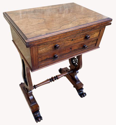 Lovely William IV Rosewood Card & Work Table (1 of 9)