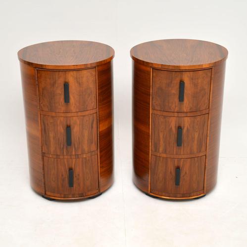 Pair of Art Deco Walnut Bedside Chests (1 of 13)