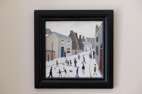Naive Industrial Street Scene Oil on Board by Walker Scott (1 of 9) Naive Industrial Street Scene Oil on Board by Walker Scott (1 of 9)