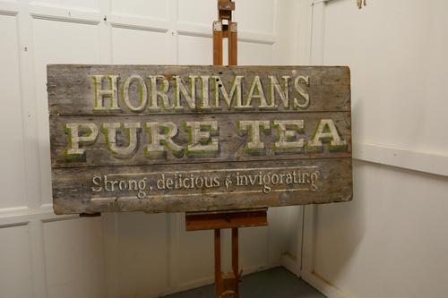 Large Painted Wooden Advertising Sign, “HORNIMAN’S PURE TEA” (1 of 8) Large Painted Wooden Advertising Sign, “HORNIMAN’S PURE TEA” (1 of 8)