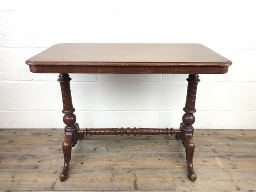 Victorian Mahogany Occasional Table with Stretcher (1 of 10)