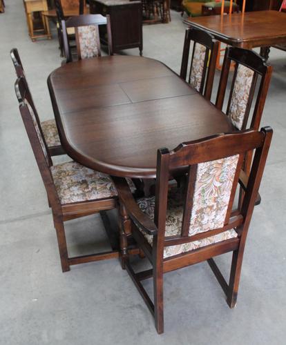 1940's Oak Dining Suite with Set 6 Oak Dining Chairs (1 of 5)