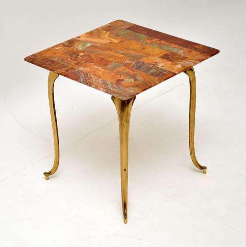 1950’s Vintage Brass & Onyx Side Table (1 of 5)