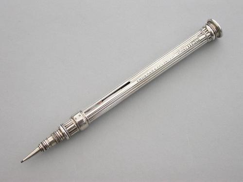 George IV Silver Sliding Mechanical Propelling Pencil With Carved Silver Seal, By S Mordan & G Riddle, London, 1827 (1 of 12) George IV Silver Sliding Mechanical Propelling Pencil With Carved Silver Seal, By S Mordan & G Riddle, London, 1827 (1 of 12)