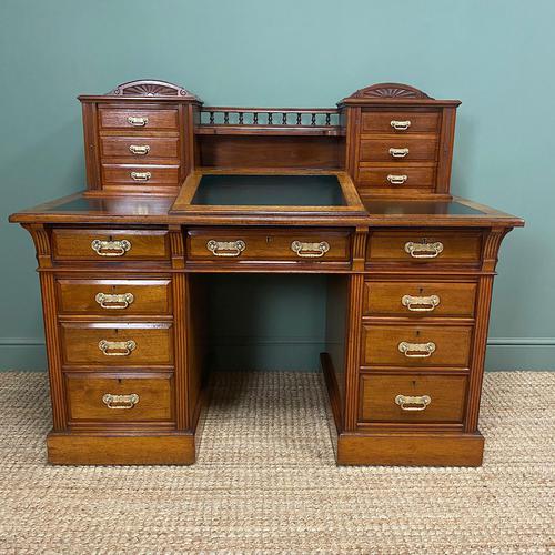 High Quality Maple & Co Antique Victorian Pedestal Desk (1 of 11)