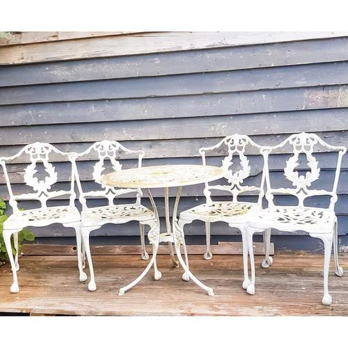 Aluminium Vintage White Painted Five Piece Patio Set (1 of 12)