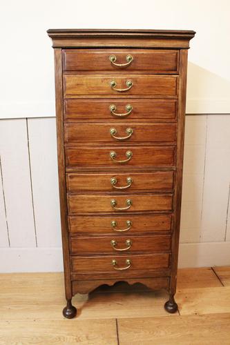 Edwardian Walnut Sheet Music Cabinet. Document Chest of Drawers (1 of 9)