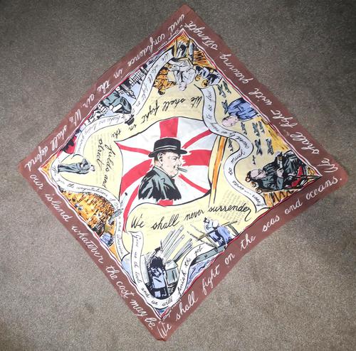 Original 1940s Winston Churchill Propaganda Scarf Rayon For Filmyra (1 of 11) Original 1940s Winston Churchill Propaganda Scarf Rayon For Filmyra (1 of 11)