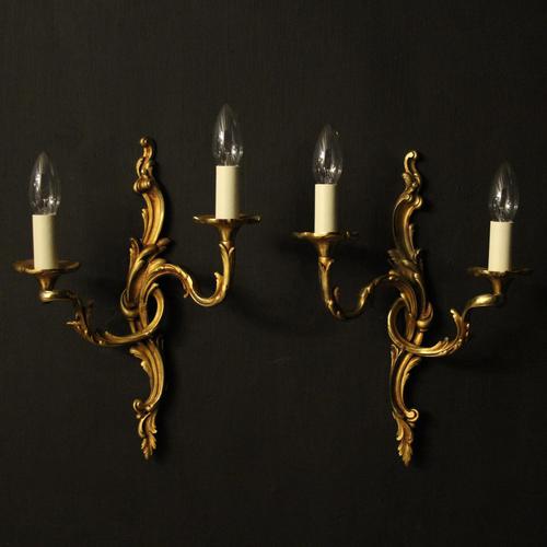 French Pair Of Gilded Bronze Antique Wall Lights (1 of 10) French Pair Of Gilded Bronze Antique Wall Lights (1 of 10)
