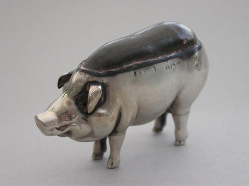 Edwardian Novelty Antique Silver Pig Pin Cushion by Adie & Lovekin, Birmingham 1902 (1 of 10) Edwardian Novelty Antique Silver Pig Pin Cushion by Adie & Lovekin, Birmingham 1902 (1 of 10)