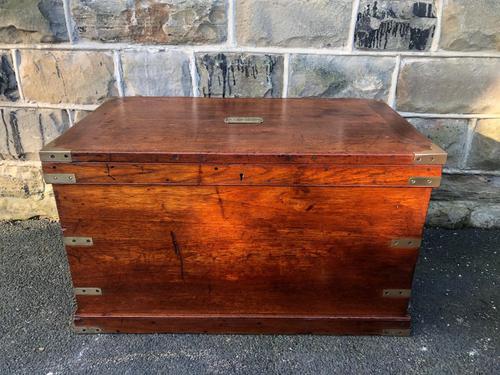 Antique Brass Bound Camphor Military Campaign Chest (1 of 11)