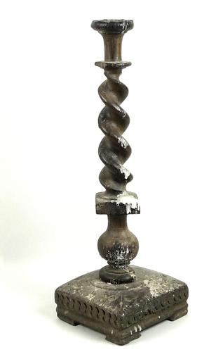 Carved Oak Candle Stand, Possibly 17th Century with Circular Drip Tray Set (1 of 5) Carved Oak Candle Stand, Possibly 17th Century with Circular Drip Tray Set (1 of 5)