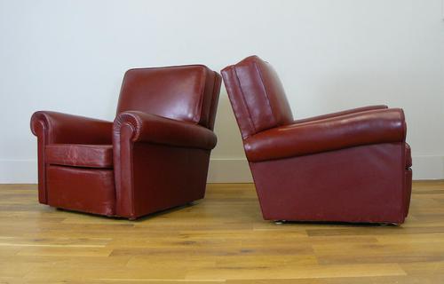 British 1940s Leather Club Armchairs we Have 2 (1 of 12)