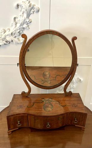 Antique Victorian Quality Painted Satinwood Dressing Mirror (1 of 14)