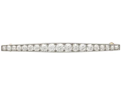 3.35ct Diamond & 12ct Yellow Gold Bar Brooch - Antique c.1910 (1 of 9) 3.35ct Diamond & 12ct Yellow Gold Bar Brooch - Antique c.1910 (1 of 9)