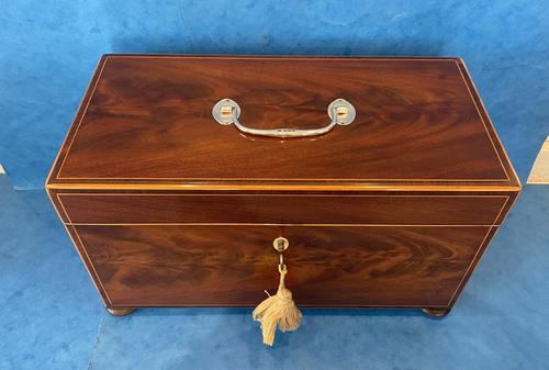 George III Mahogany Twin Canister Tea Caddy (1 of 17)