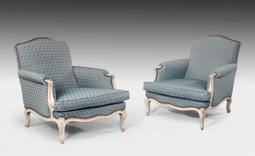 Pair of Louis XV Design Painted Beech Fauteuils (1 of 5) Pair of Louis XV Design Painted Beech Fauteuils (1 of 5)