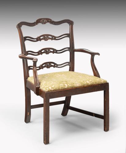 Substantial Early 20th Century Chippendale Style Ladderback Elbow Chair (1 of 8) Substantial Early 20th Century Chippendale Style Ladderback Elbow Chair (1 of 8)