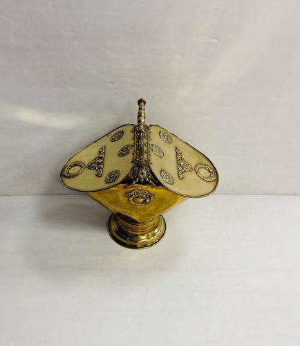 Antique Victorian Brass Double Sided Coal Depot (1 of 4) Antique Victorian Brass Double Sided Coal Depot (1 of 4)