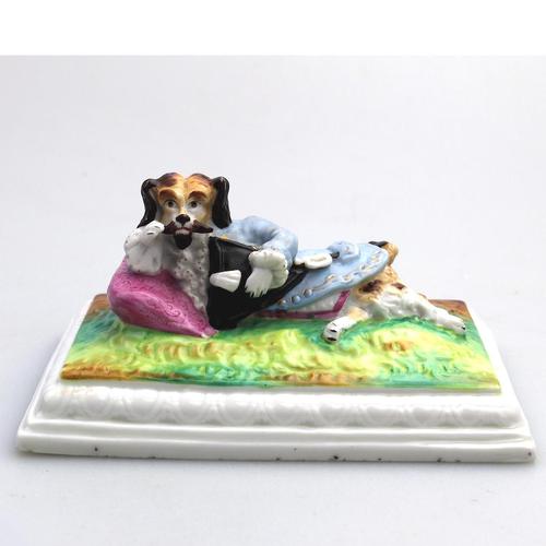Unusual & Rare Paris Porcelain Novelty Humorous Dog Desk Weight 19th Century (1 of 5) Unusual & Rare Paris Porcelain Novelty Humorous Dog Desk Weight 19th Century (1 of 5)