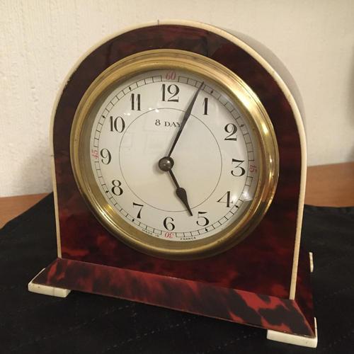 Faux Tortoiseshell Art Deco Mantel Clock (1 of 7)