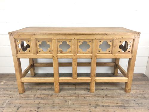 Victorian Pine Church Altar Table in Gothic Design (1 of 14)