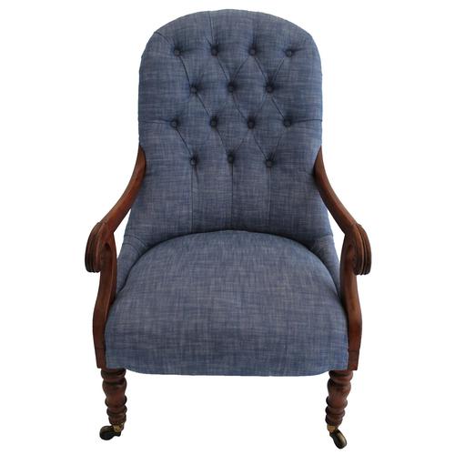 19th Century Buttoned Show Wood Chair (1 of 8) 19th Century Buttoned Show Wood Chair (1 of 8)