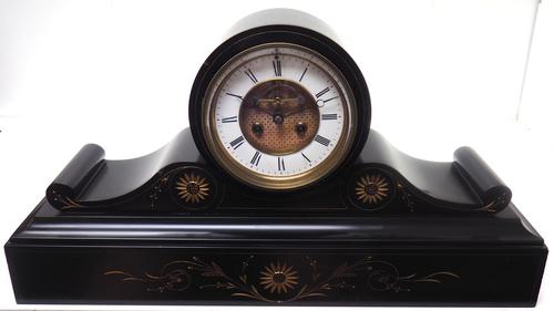 Amazing French Slate Mantel Clock Visible Escapement 8 Day Striking Mantle Clock (1 of 14)