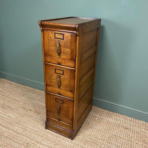 Unusual Edwardian Oak Antique Filing Cabinet (1 of 7)