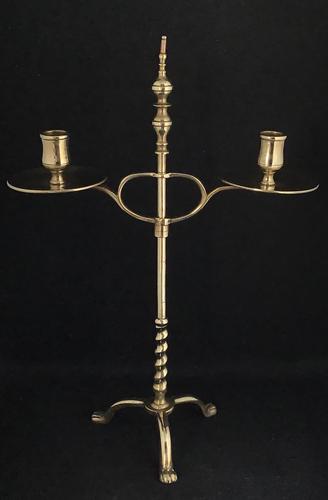 Arts & Crafts Brass Adjustable Two Branch Students Candelabra (1 of 5) Arts & Crafts Brass Adjustable Two Branch Students Candelabra (1 of 5)
