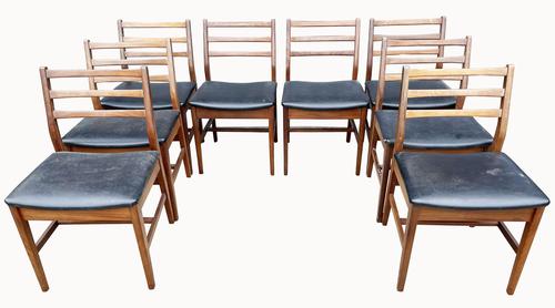 Superb Set of Eight Danish Solid Teak Dining Chairs (1 of 5)