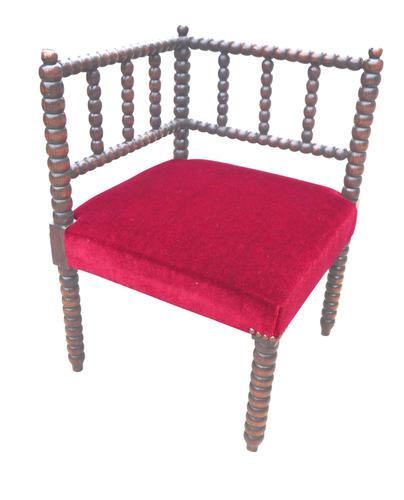 Victorian Bobbin Turned Child's Chair Reupholstered in Red Velvetc.1870 (1 of 1) Victorian Bobbin Turned Child's Chair Reupholstered in Red Velvetc.1870 (1 of 1)