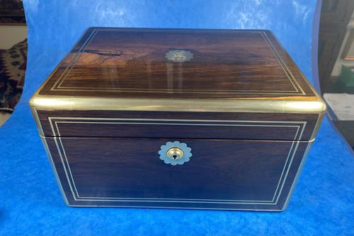 Georgian  Rosewood Brassbound Vanity Box (1 of 34)