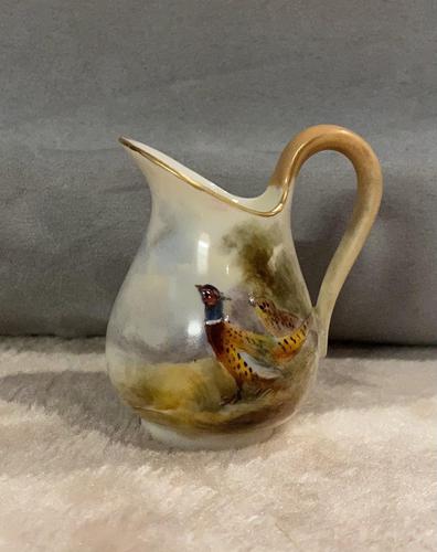 Royal Worcester jug. Painted with Pheasant Signed Jas Stinton (1 of 6)