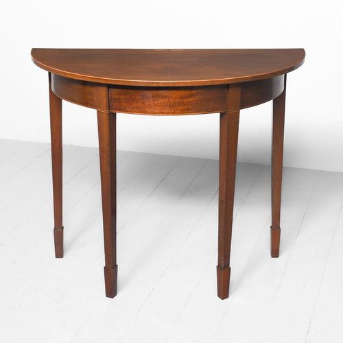 Mahogany Inlaid Demi-lune Side Table (1 of 6)