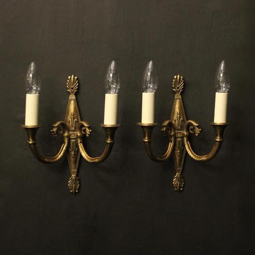 French Pair of Gilded Antique Wall Lights (1 of 10) French Pair of Gilded Antique Wall Lights (1 of 10)