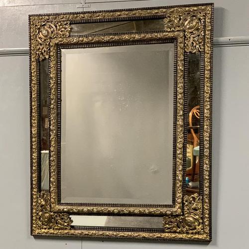 Large 19th Century French Repousse Mirror (1 of 7)