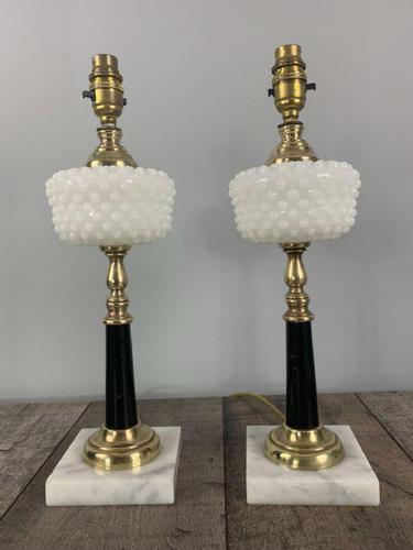 Pair of Hobnail Boot American Table Lamps, Rewired & PAT Tested c.1910 (1 of 9)