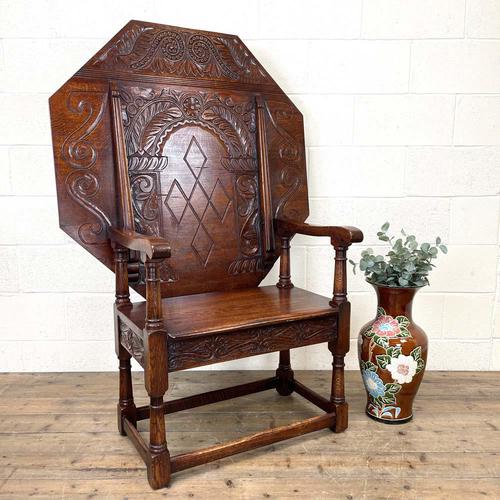 Large Early 20th Century Antique Oak Monk’s Seat (1 of 10)