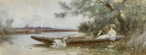 Thomas James Lloyd Watercolour ‘A Summers Day On The River’ (1 of 2)