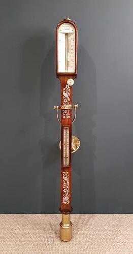 Antique Rosewood Inlaid Marine Stick Barometer (1 of 8) Antique Rosewood Inlaid Marine Stick Barometer (1 of 8)