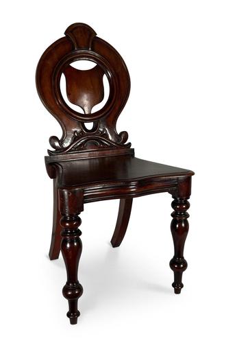 English Mahogany Hall Chair (1 of 6)