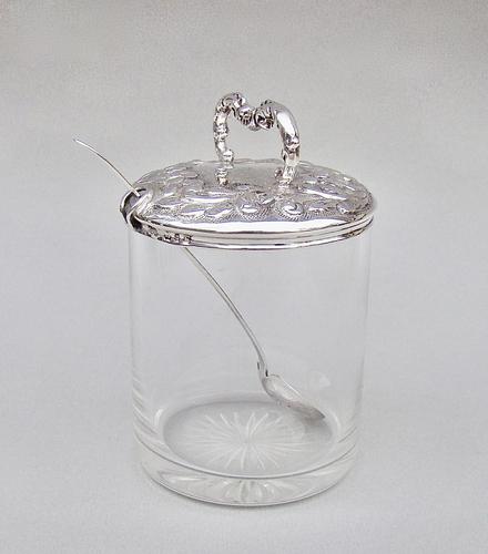 Delightful Victorian Silver Mouted Preserve Jar by Synyer & Beddoes, Birmingham 1899 (1 of 10)