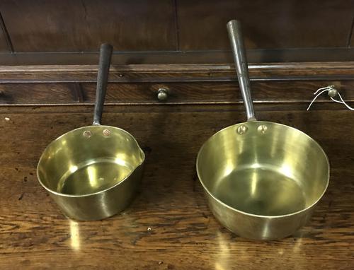Two Georgian Brass & Steel Pans (1 of 6) Two Georgian Brass & Steel Pans (1 of 6)