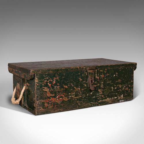 Small Antique Mariner's Trunk, English, Pine, Chest, Late Victorian c.1900 (1 of 12)