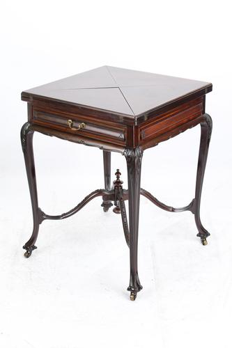 Victorian Mahogany Envelope Card Table (1 of 13)