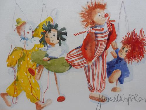 Watercolour The Puppets listed Irish artist Judith Caulfield Walsh (1 of 10) Watercolour The Puppets listed Irish artist Judith Caulfield Walsh (1 of 10)