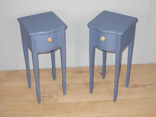 Pair of Small Blue Painted Bedside Tables (1 of 7) Pair of Small Blue Painted Bedside Tables (1 of 7)